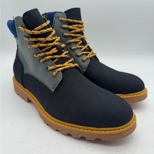 BRAND NEW Mix No 6 Boots Zipper & Shoe Laces Suede Type Blue Gray Gold Sz 9 M